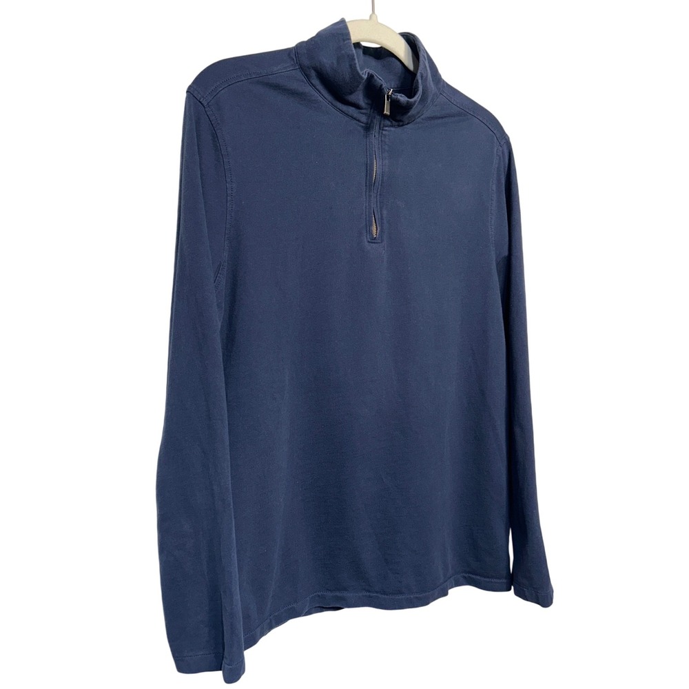 Nordstrom Navy‎ Blue Quarter Zip Long Sleeve Pullover Sweatshirt Men's Sz Medium